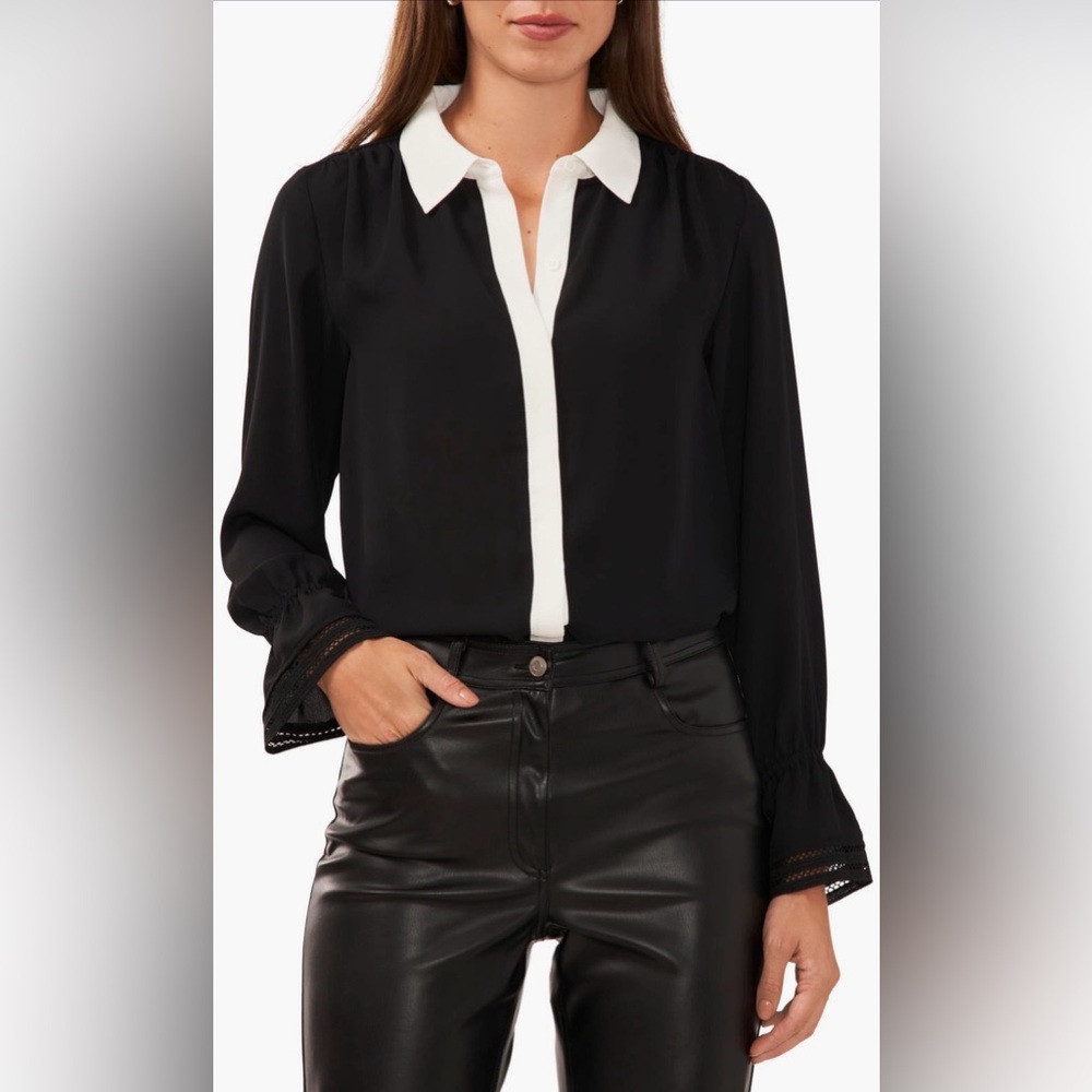 Halogen® Contrast Placket Woven Shirt